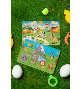 Okul Öncesi Başlangıç Yapboz Çiftliğim Ve Safari Ahşap Puzzle Set