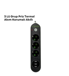 3 Usb Portlu Üçlü Priz Cxe103