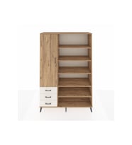Hyperion Dolap 9 Raflı 3 Çekmeceli 3 Kapaklı 132x44x195 Çam-Çam/Aytaşı