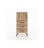 Arges Komodin Tek Raflı 3 Çekmeceli Tek Kapaklı 44x30x96 Aytaşı-Çam