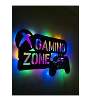 Gamer Desenli Lazer Kesim Renkli Ledli Tablo