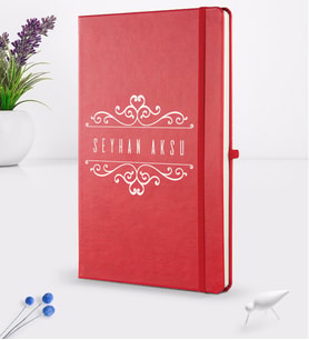BK Gift Kişiye Özel İsimli Kırmızı Termo Deri Defter 16x24cm Model 9