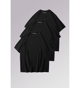 Erkek & Kadın Siyah %100 Pamuklu 3’lü T-shirt Paketi