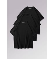 Erkek & Kadın Siyah %100 Pamuklu 3’lü T-shirt Paketi