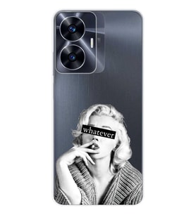 Realme C55 Uyumlu Marilyn Monroe Desenli Şeffaf Telefon Kılıfı