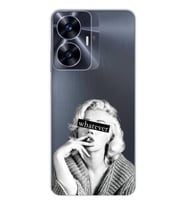 Realme C55 Uyumlu Marilyn Monroe Desenli Şeffaf Telefon Kılıfı