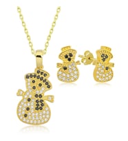 Kardan Adam Zirkon Taş 925 Ayar Gümüş Kadın Set