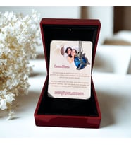 HANEGIFT - Canım Kızıma Işıklı Kutuda Mavi Kalp Kolye