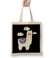 Cute Llama Clouds Cool Alpaka Present Bez Çanta Uzun Saplı