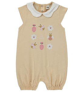 Civil Baby Çiçek Böcek Nakışlı 6-18 Ay Tulum - Bej