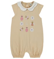 Civil Baby Çiçek Böcek Nakışlı 6-18 Ay Tulum - Bej