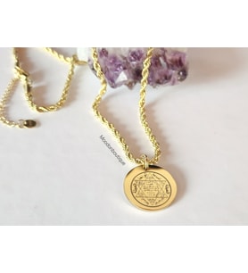 Hz.Süleyman Mührü Blokajların Açılması, Maddi Bolluk, Şans Sayı Sekanslı Burgu Zincirli Kolye (Gold)