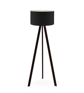 Art Tripod Ahşap Ayaklı Lambader Köşe Lambası Siyah Kumaş DARK