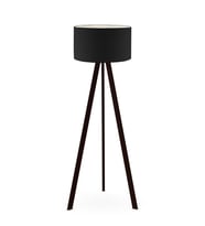 Art Tripod Ahşap Ayaklı Lambader Köşe Lambası Siyah Kumaş DARK