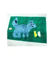 Yeşil Pamuklu Köpek Desenli Çocuk Odası Halısı Edçh001 (Krem)