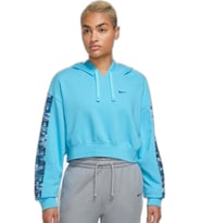 Nike Dri Fit Get Fit Hoodie Pro Oversize Kesim Kadın Spor Sweatshirt (Mavi)