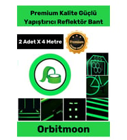 Premium Kendinden Yapışkanlı Fosforlu Karanlıkta Işık Veren Yeşil Şerit 4 Metre Reflektör Bant