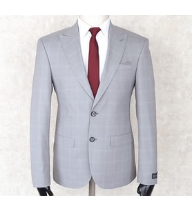 JAN CARLUCCİ Erkek Slim Fit Sivri Yaka Gri Drop 6 Ceket