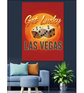 Las Vegas Retro Şehir Afiş Dekoratif Kanvas - Mdf Ahşap Tablo