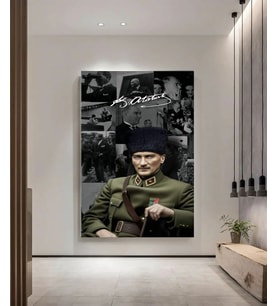 ATATÜRK KANVAS TABLO EV DUVAR SALON OFİS DÜKKAN HEDİYELİK DEKARASYON SÜSÜ