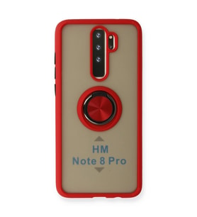 Xiaomi Redmi Note 8 Pro Kılıf Montreal Yüzüklü Silikon Kapak - Kırmızı