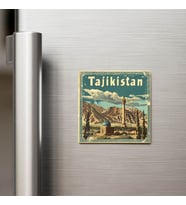 Tacikistan Tajikistan - Posta Pulu Temalı Ülke - Baskılı Buzdolap Magneti Kare - 9x9 cm