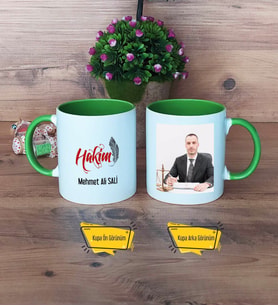 Hakim Kupa Bardak Yeşil Fotoğraflı Dünya Hakimler Günü Hediyesi