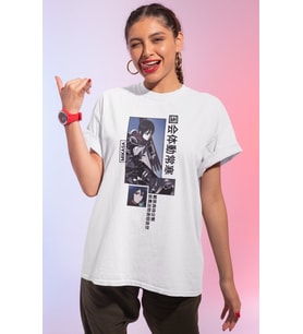 Tasarım Mikasa Ackerman Baskılı Unisex Oversize Attack On Titan Anime Tişört