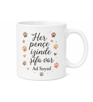 İsimli Veteriner Kupası Hayvan Pençesi Desenli Özel Tasarım Hediye Bardak