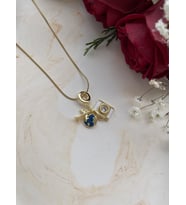 Kadın Gold Arı Charm Zirkon Çelik Hediye Kolye