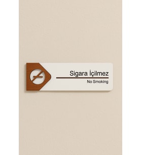 Lucena Sigara İçilmez Ofis Oda Kapı İsimliği Yönlendirme Tabelası Levhası Kişiselleştirilebilir