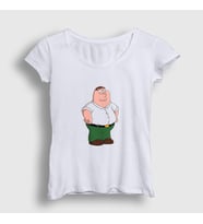 Presmono Kadın Beyaz Peter Griffin V2 Family Guy T-Shirt 300801tt