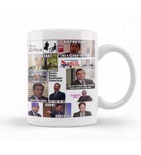 The Office US Montage Dwighst Schute Michael Scott Gifts Collage Kupa Bardak Porselen