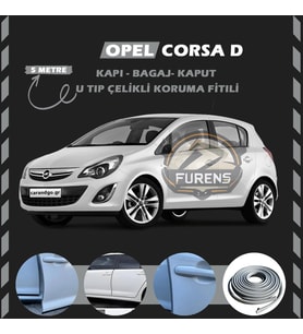 Opel Corsa D Oto Araç Kapı Koruma Fitili 5metre Parlak Gri Renk