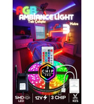3 MT Şerit LED Animasyonlu Tak Çalıştır Kumandalı Rgb Işık Duvar Aydınlatma Ambiyans Parti Led