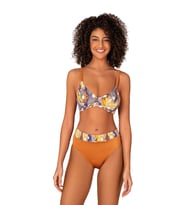 Endeep Kadın Biye Detaylı Toparlayıcı Desenli Bikini Takımı