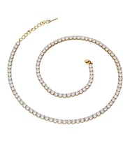 Chavin Gold kap. 4mm. Su Yolu Taşlı Bayan Kolye Zincir ek18sr-4