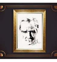 Altın Varaklı Çerçeveli Paspartulu Atatürk Tablo nl02A691 (Gold)