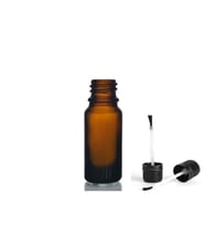 20ml kahverengi cam şişe fırça kapaklı, 12 adet, ecza şişesi, kozmetik şişe, yapıştırıcı şişesi, yağ şişesi