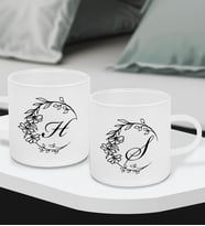 BK Gift Kişiye Özel Harfli 2’li Buzlu Cam Türk Kahvesi Fincanı-4, Sevgiliye Hediye, Arkadaşa Hediye, Anneye Hediye, Ofis Hesiyesi