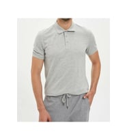 Erkek Gri Basic Polo Yaka T-shirt