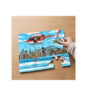 Helikopter Kahraman Adamlar Tasarımlı 24 Parça Ahşap Çocuk Puzzle MPK0978