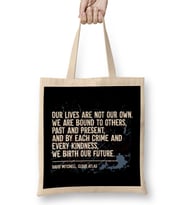 Dystopian Our Lives Are Not Our Own Quote Bez Çanta Uzun Saplı