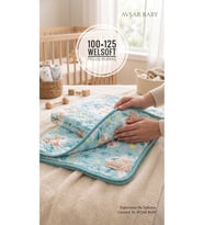 MAVİ GOLDEN SPRİNG PELUŞ KABARTMALI AYICIK DESENLİ MEVSİMLİK BEBEK BATTANİY