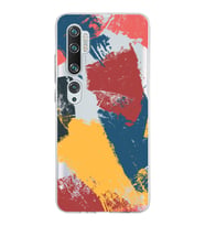 Xiaomi Mi Note 10 Uyumlu Kapak Brushstroke Tasarımlı Şeffaf Silikon Kılıf