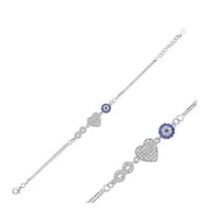KALPLİ SONSUZLUK NAZAR 925 AYAR GÜMÜŞ BİLEKLİK (Karışık)