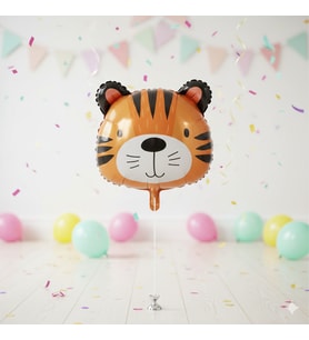 52x53 cm Kaplan Kafası Folyo Balon - Doğum Günü Parti Dekorasyon Balonu