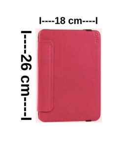 Universal 18 cm x 26 cm Ölçülerinde Kırmızı Suni Deri Tablet Kılıfı