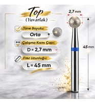 Vladmiva Elmas Freze Başlık Top – Orta Sertlik (Mavi) 0,27 mm – adet fiyatı