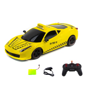1:16 Ölçek Uzaktan Kumandalı Sarı Taksi Ferrari Işıklı Şarjlı